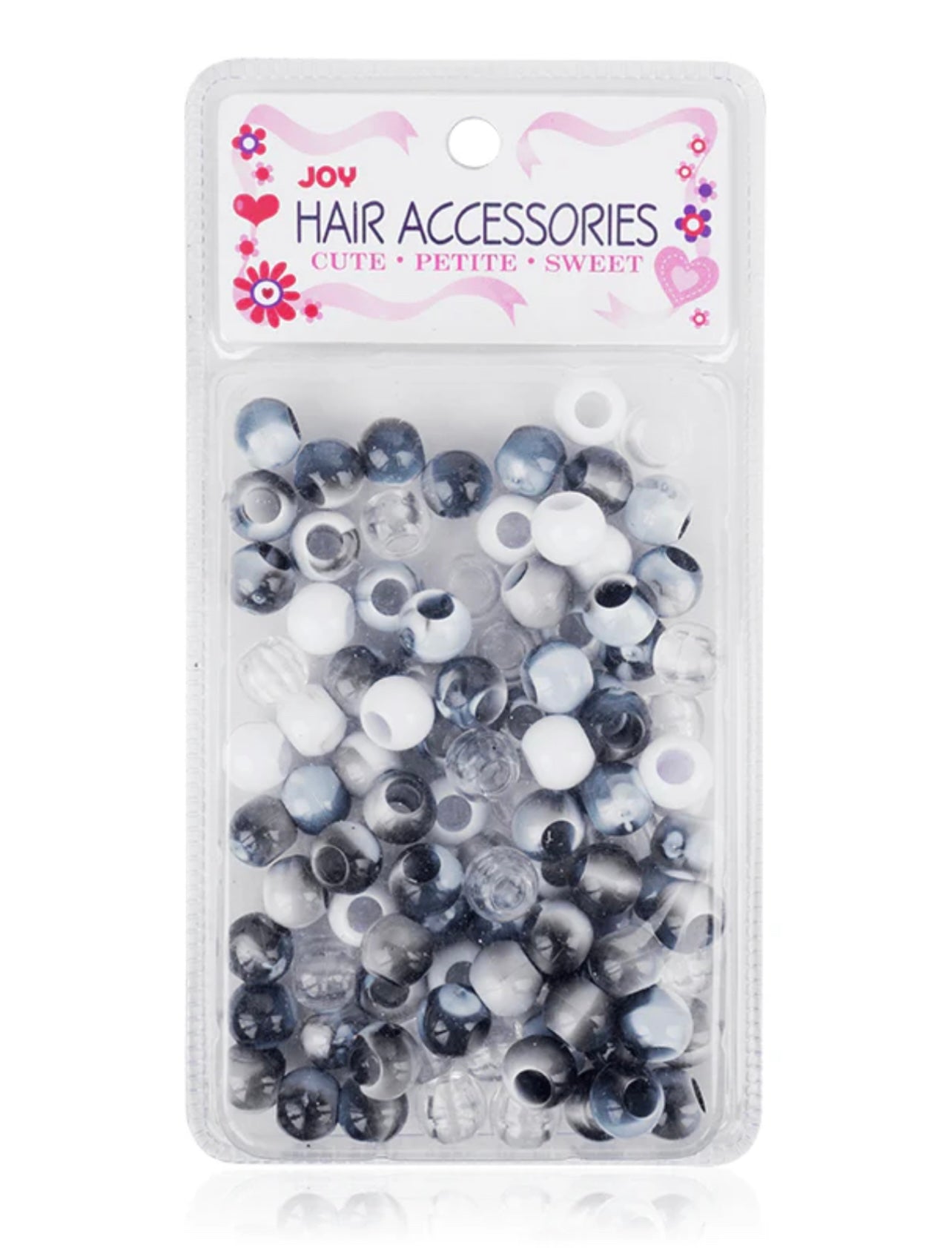 Round Plastic Beads XL Black Two Tone