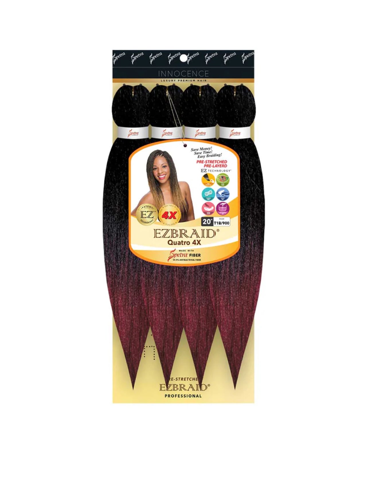 100% Spetra Antibacterial Fiber Braiding Hair EZBraid - Multi