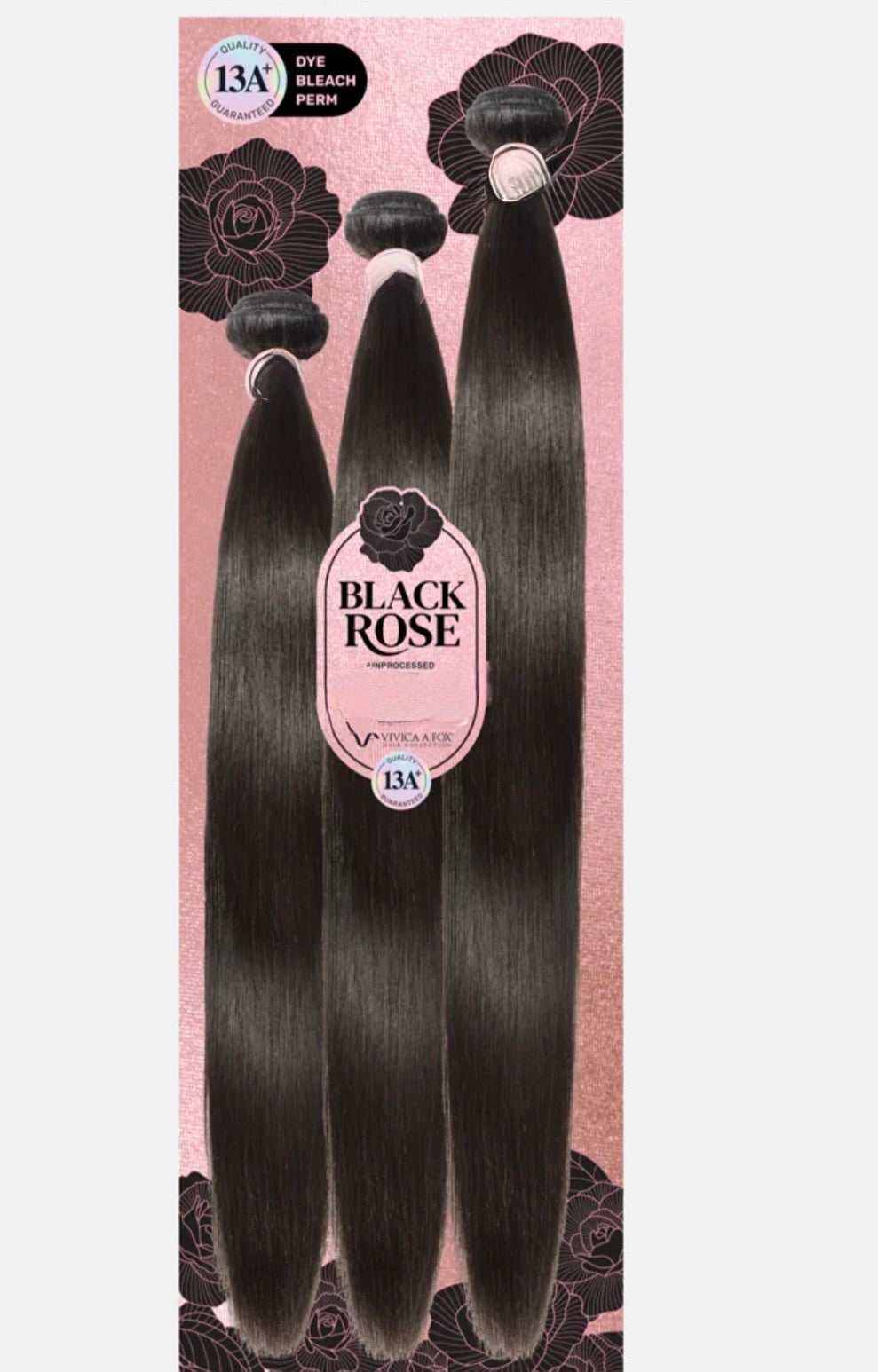 BLACK ROSE 3pcs- Straight