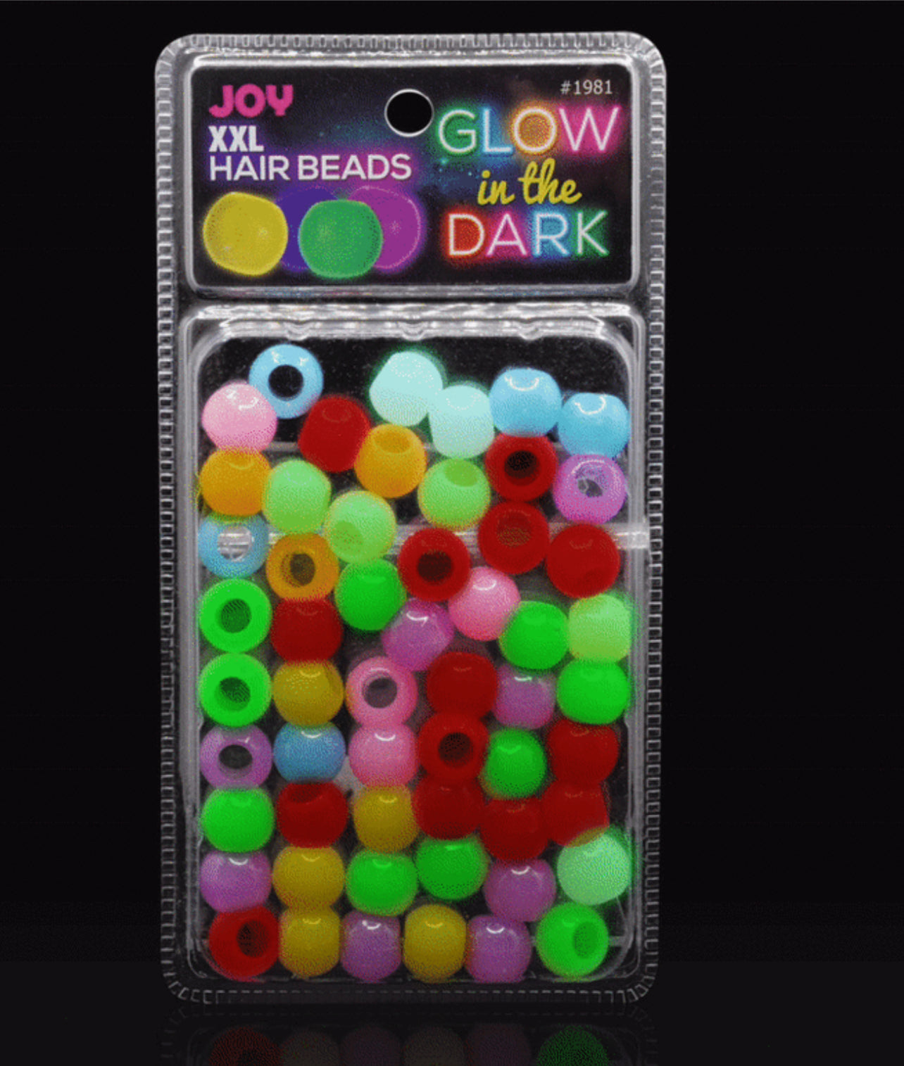 XX-Large Glow In the Dark Hair Beads Asst Color