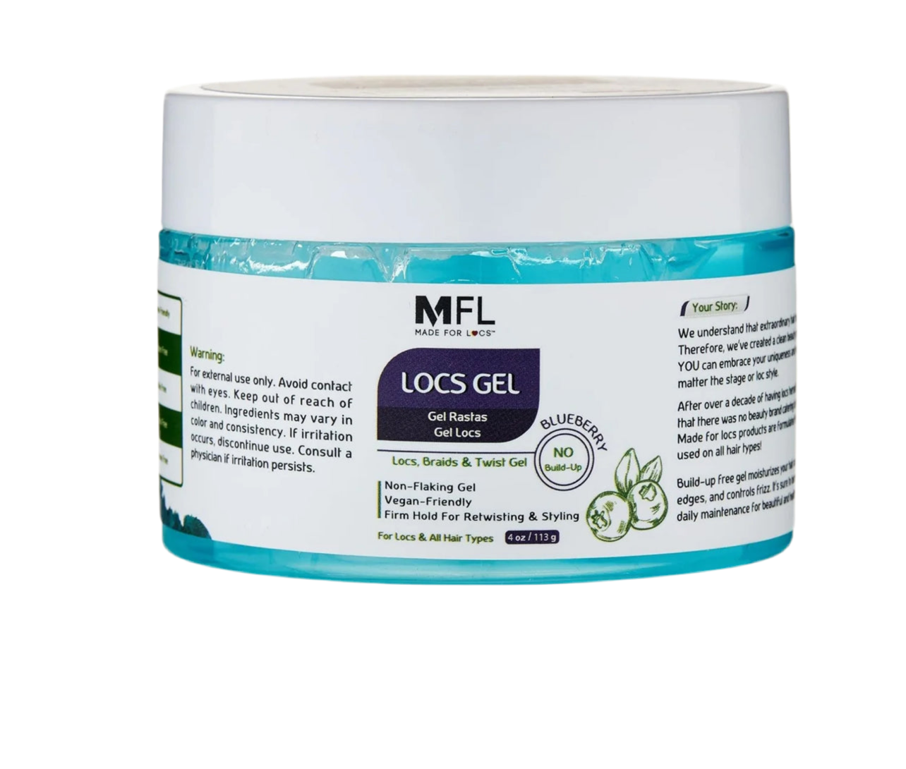Locs & Braids Vegan Retwisting Firm Hold Gel - Blueberry