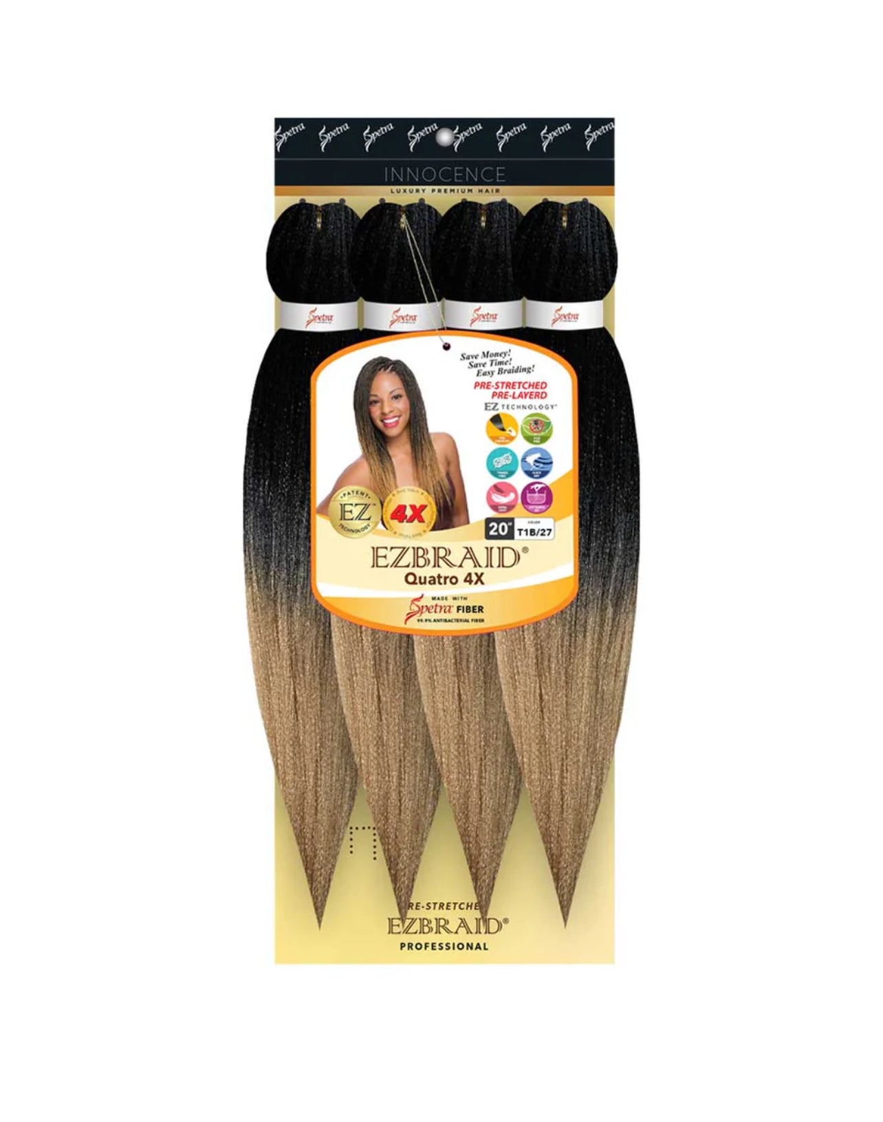 100% Spetra Antibacterial Fiber Braiding Hair EZBraid - Multi