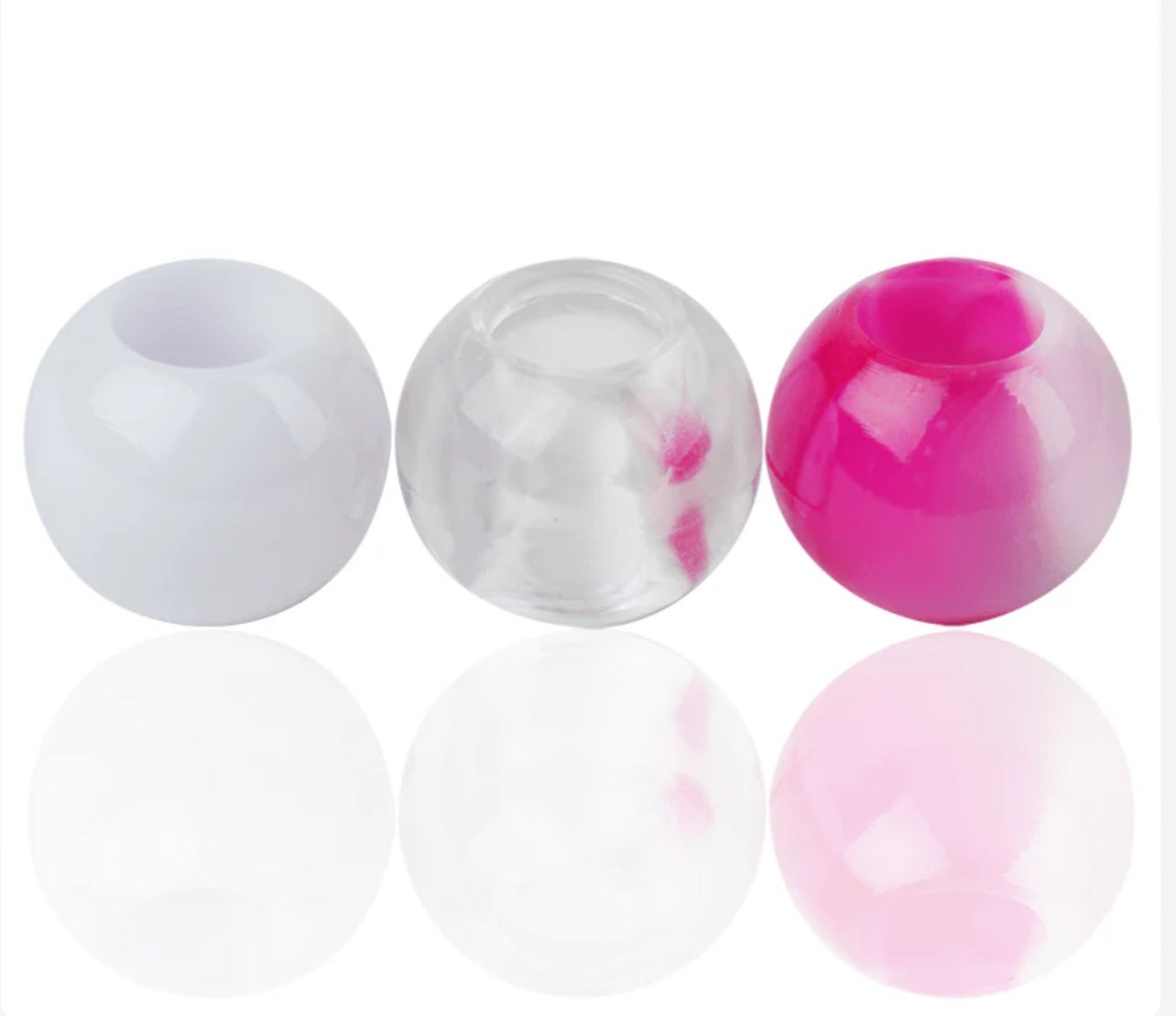 Round Plastic Beads XL Pink Two Tone Mix