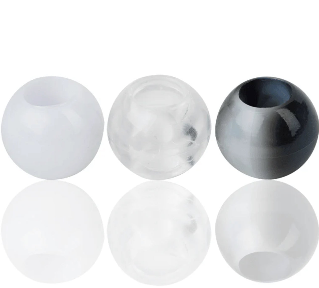 Round Plastic Beads XL Black Two Tone