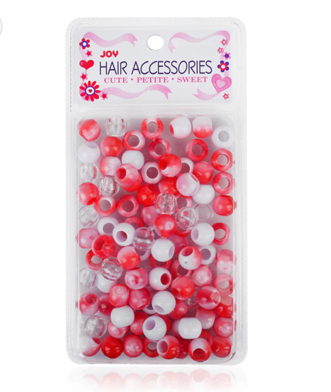 Round Plastic Beads XL Red Two Tone Mix