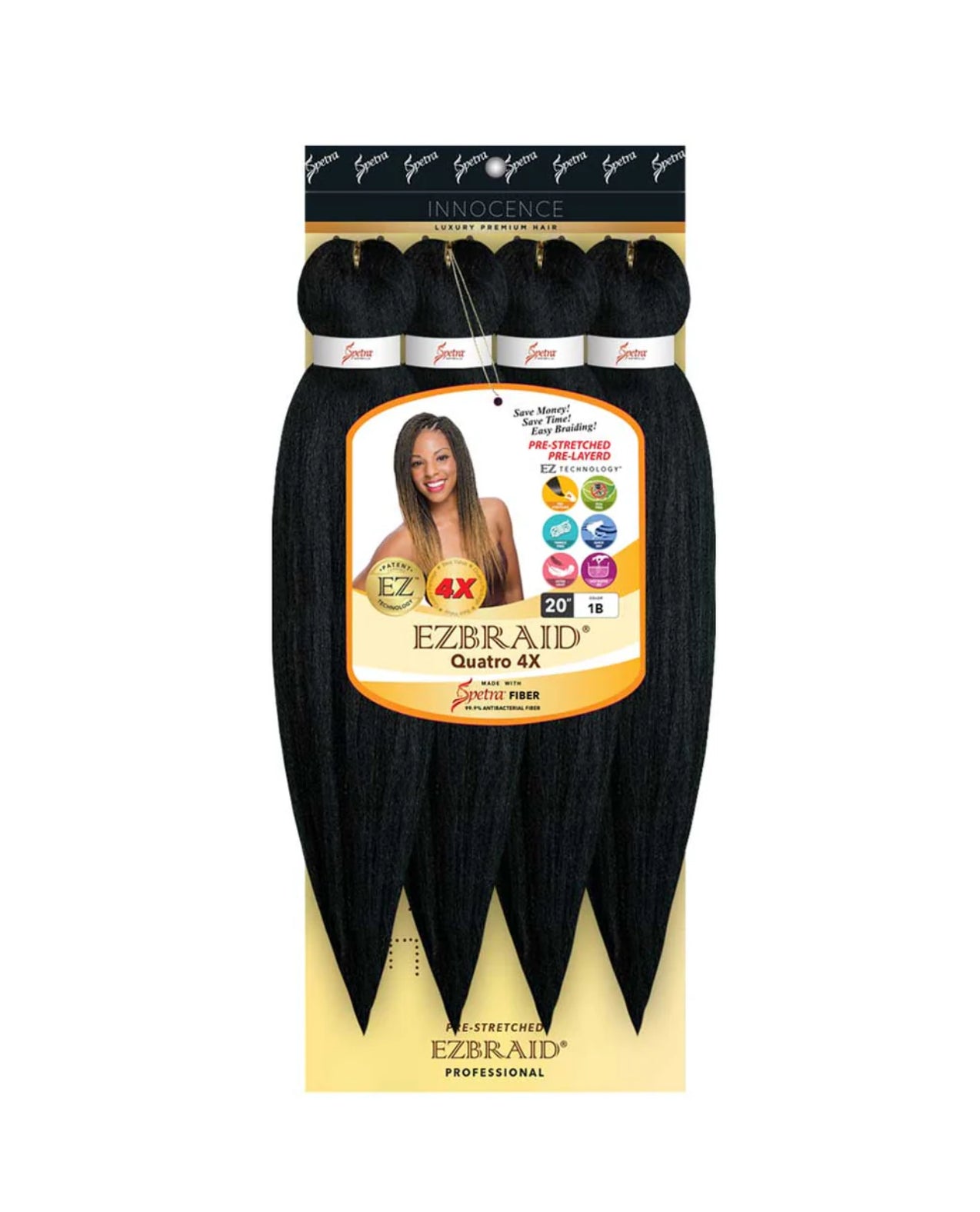 100% Spetra Antibacterial Fiber Braiding Hair EZBraid - Multi
