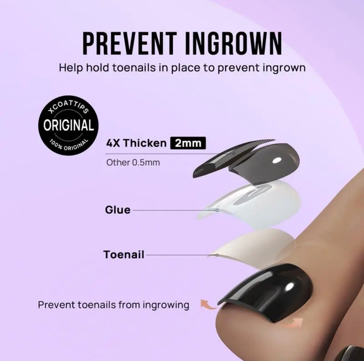 Btartbox Press On Toenails - White Short
Squoval Toe Nails