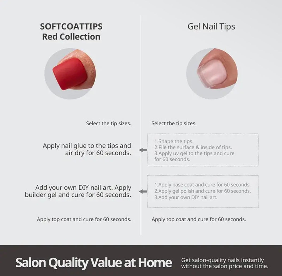 Softcoattips™ Red Collection - Toe Nails