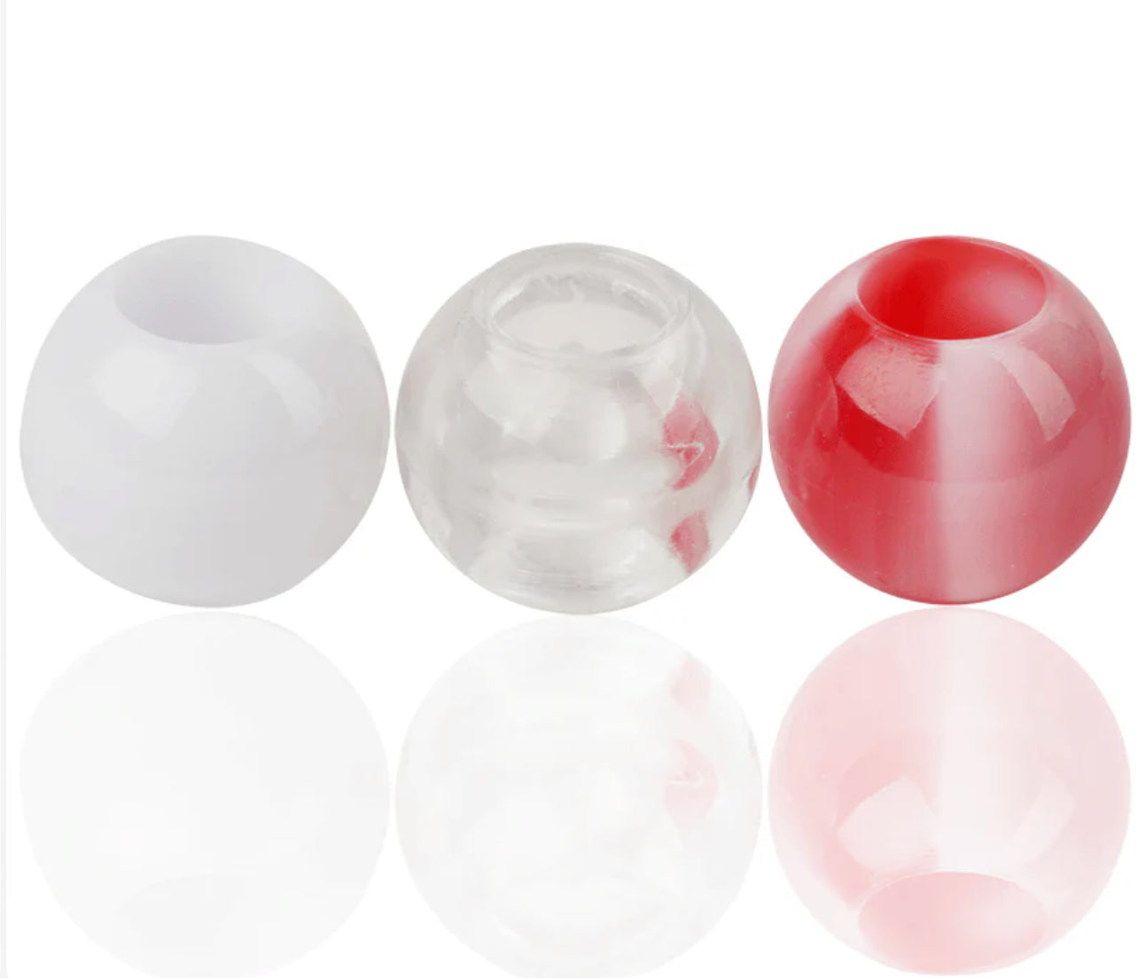 Round Plastic Beads XL Red Two Tone Mix