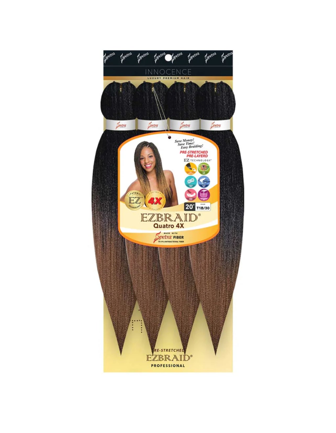 100% Spetra Antibacterial Fiber Braiding Hair EZBraid - Multi