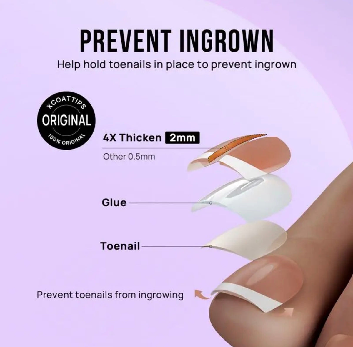 Timeless Grace Press On Toe Nails | Squoval
White French Tip