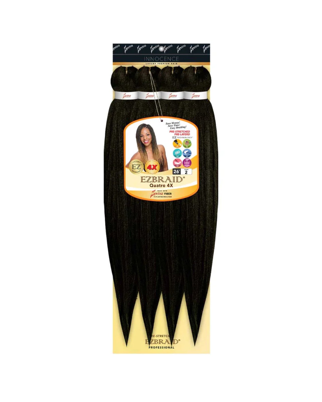 100% Spetra Antibacterial Fiber Braiding Hair EZBraid - Multi