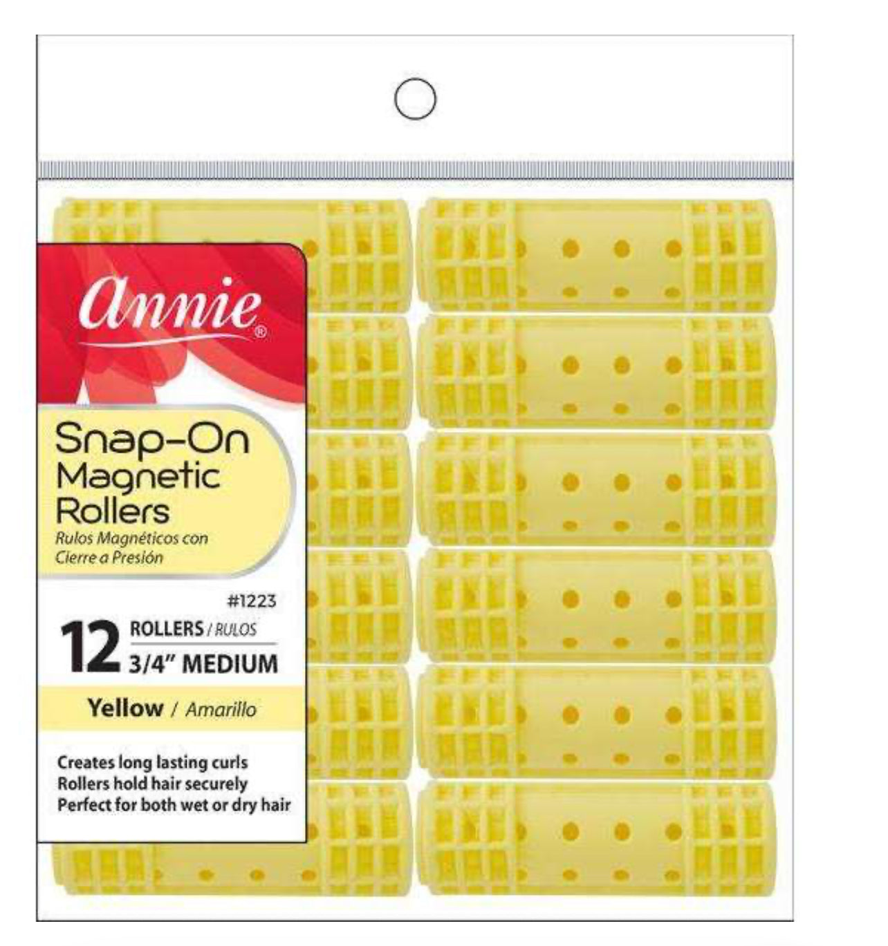 Annie Snap-On Magnetic Rollers Size M 12Ct Yellow