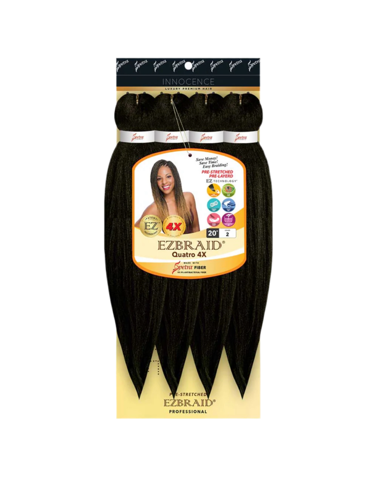 100% Spetra Antibacterial Fiber Braiding Hair EZBraid - Multi