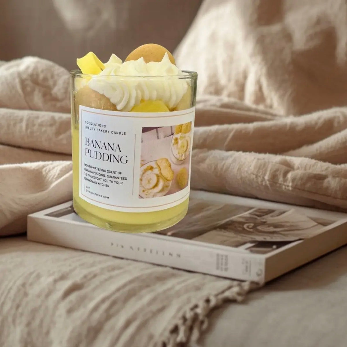 Doodlations Luxury Candle | Banana Pudding