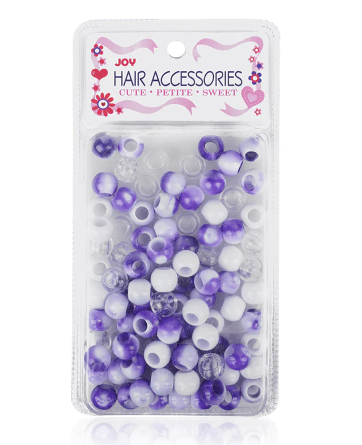 Round Plastic Beads XL Purple Two Tone Mix