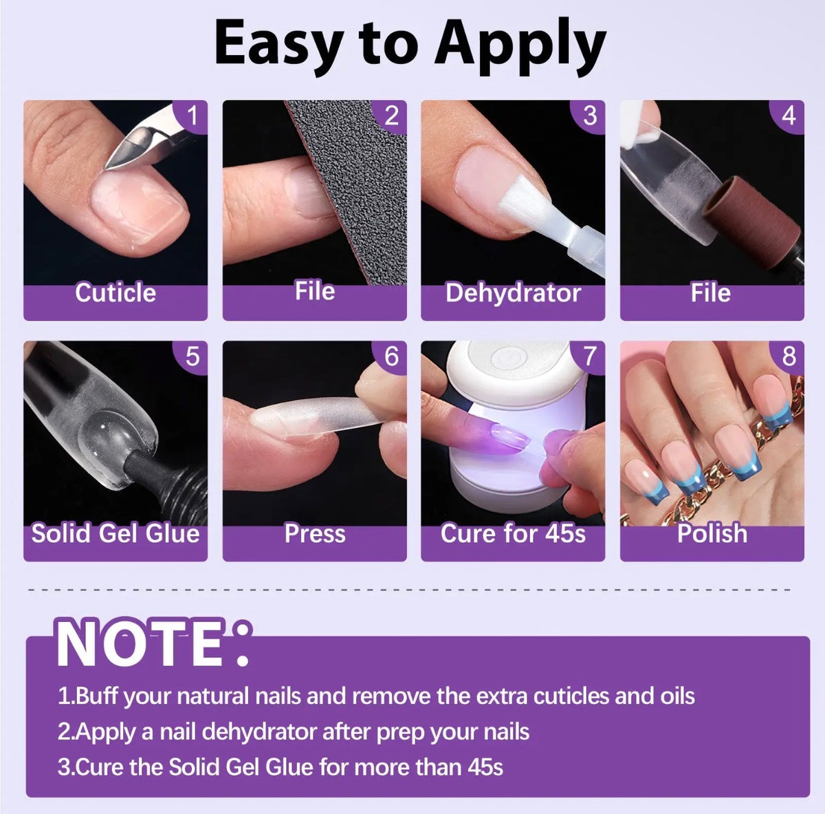 Solid Gel Nails Glue 20g - Strong Adhesive For Press On Nail