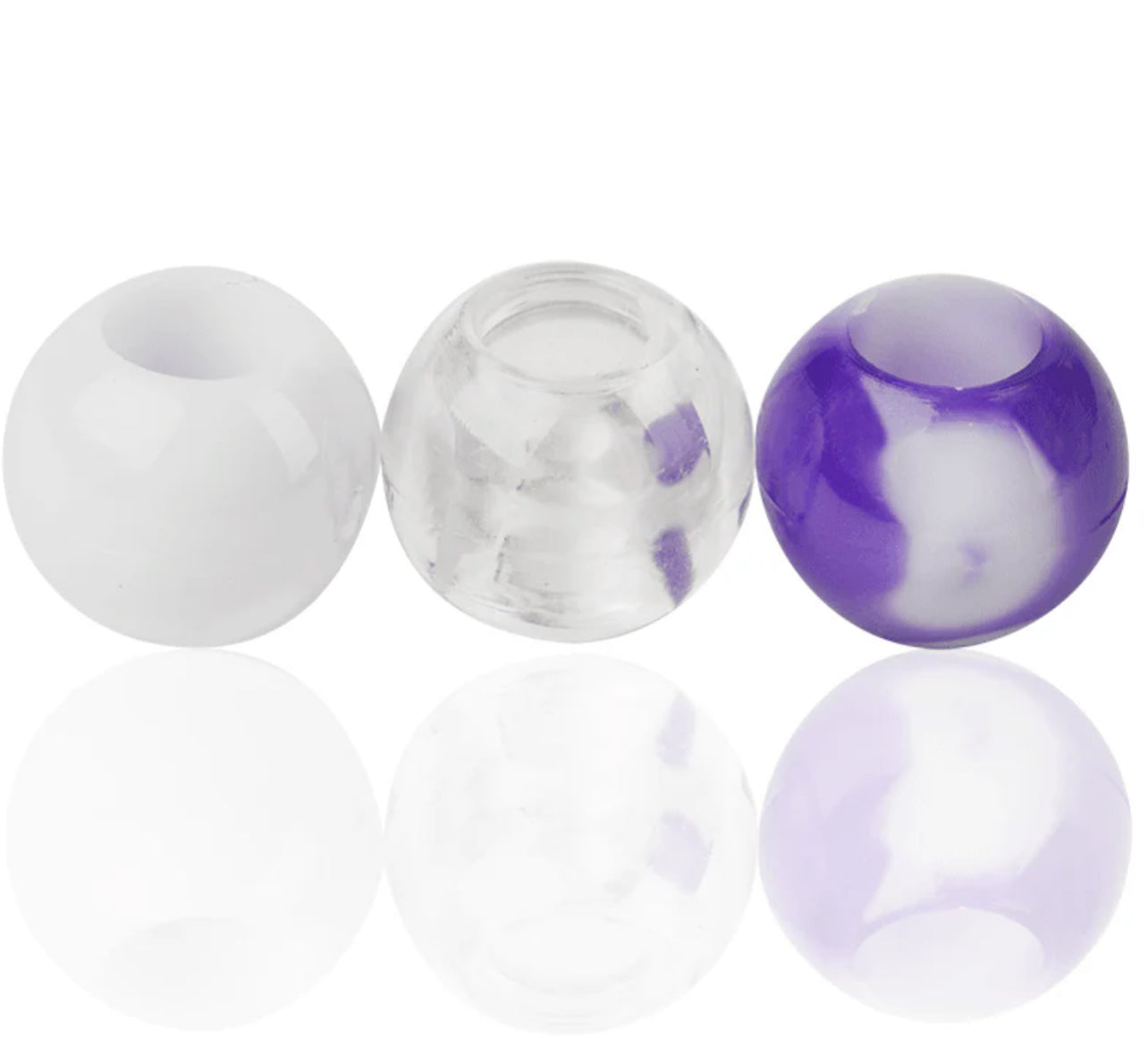 Round Plastic Beads XL Purple Two Tone Mix