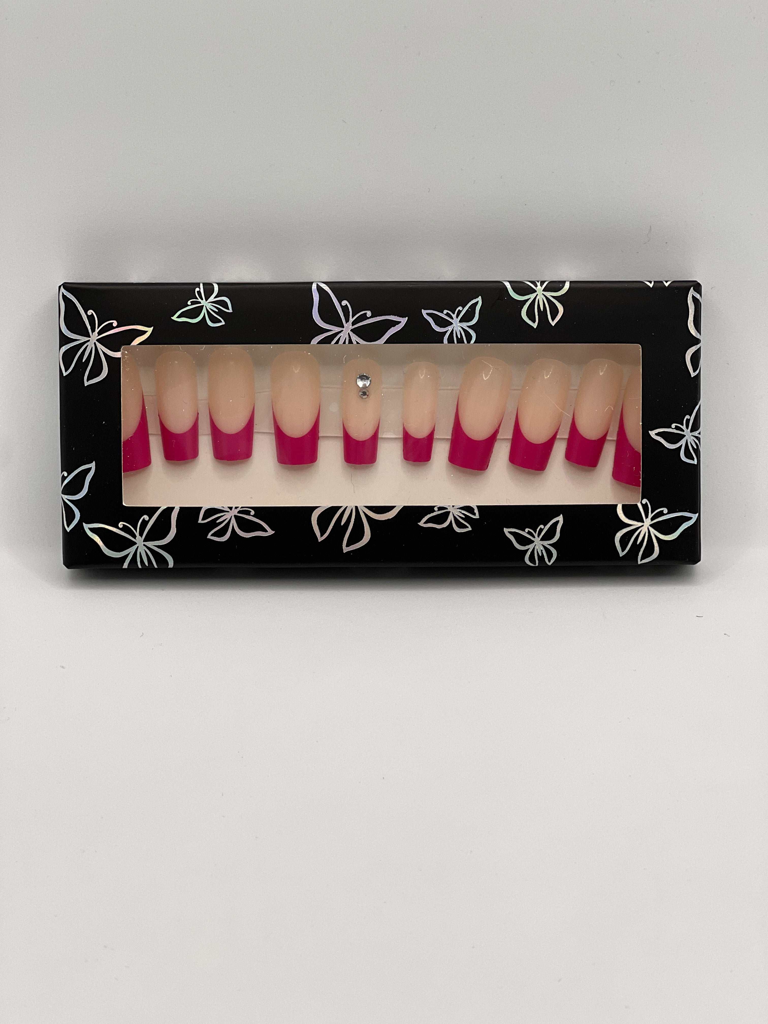 Pink French Tip Press On Nails