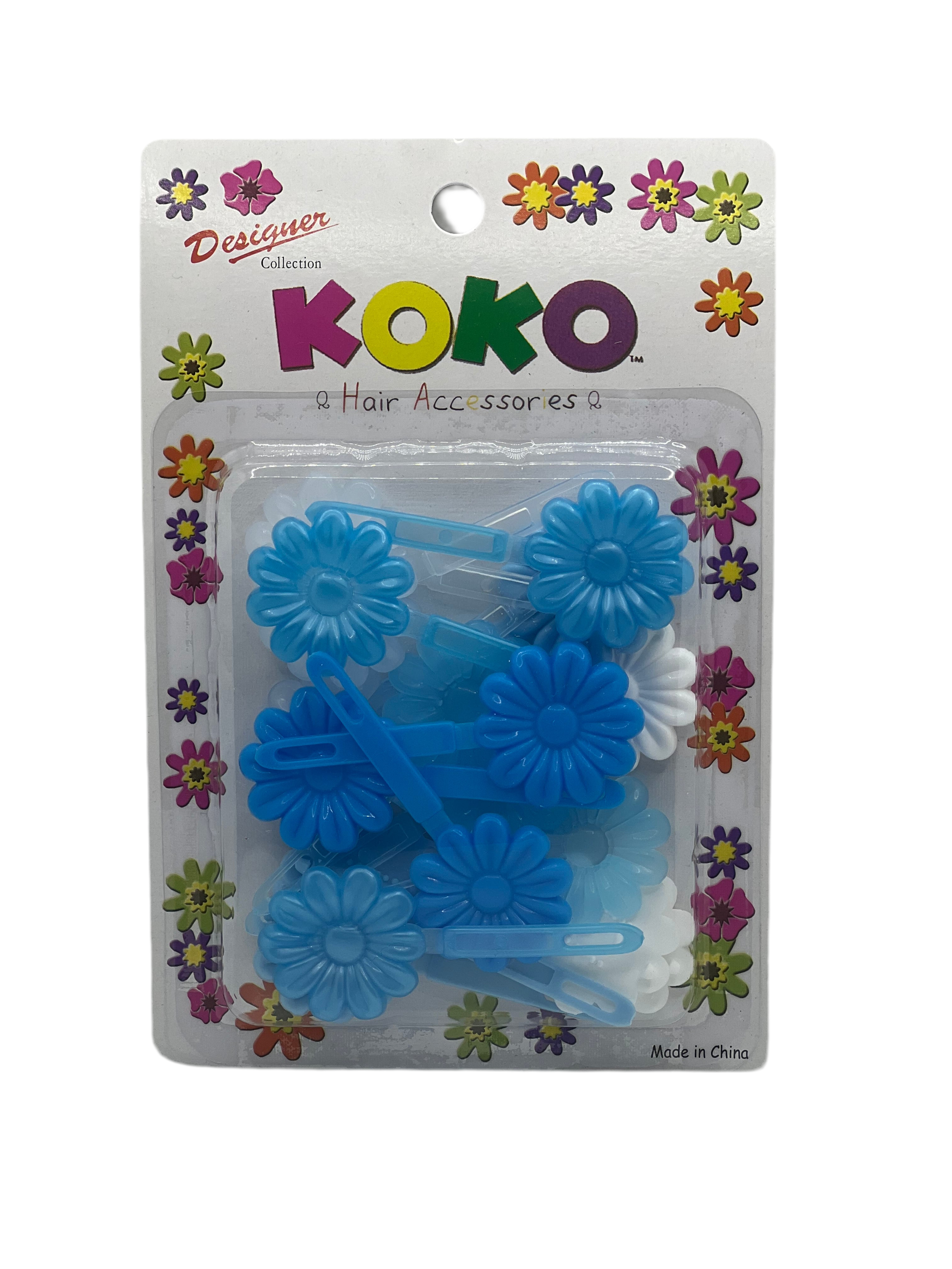 Koko Hair Barrettes Blue and White