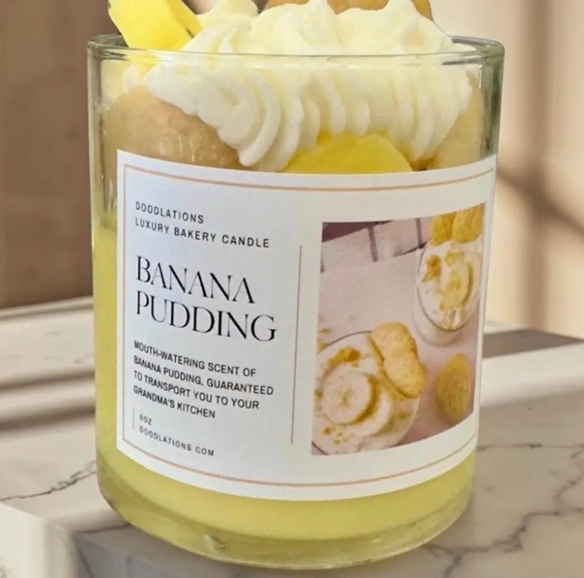 Doodlations Luxury Candle | Banana Pudding