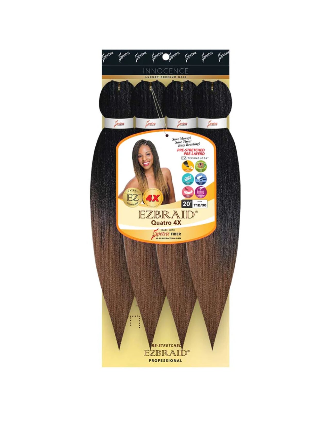 100% Spetra Antibacterial Fiber Braiding Hair EZ-Braid - Multi