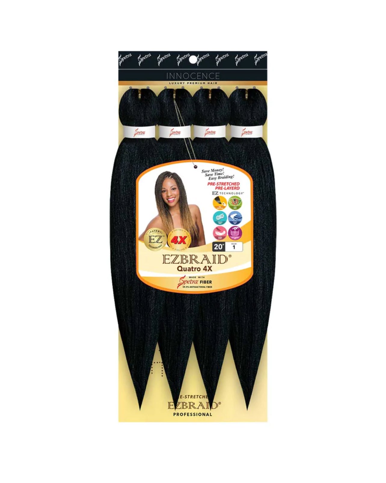 100% Spetra Antibacterial Fiber Braiding Hair EZ-Braid - Multi