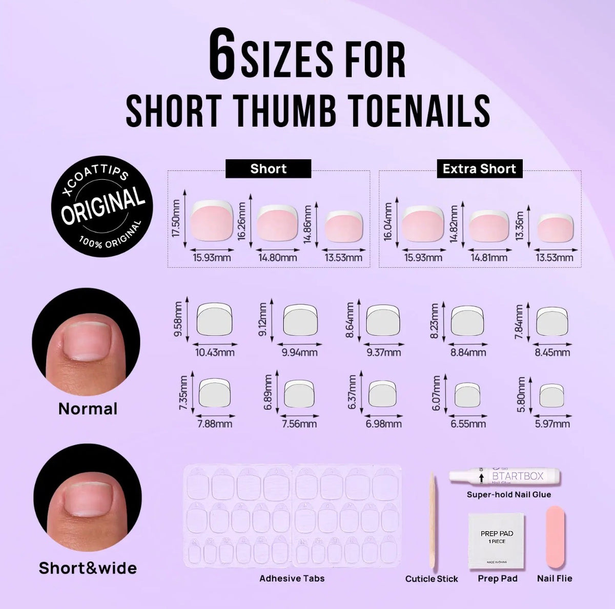 Timeless Grace Press On Toe Nails | Squoval
White French Tip
