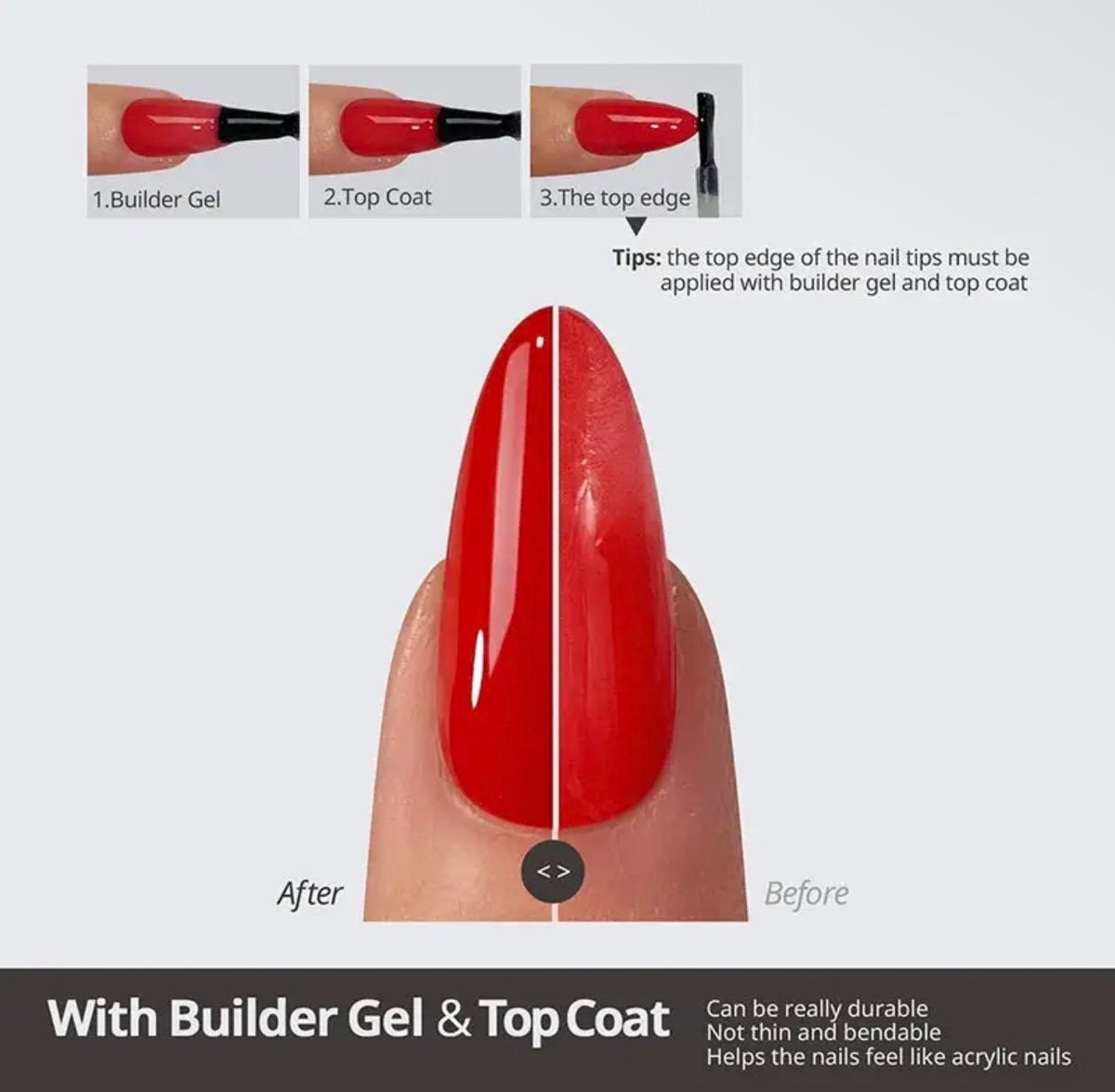 Softcoattips™ Red Collection - Long Stiletto Nails
