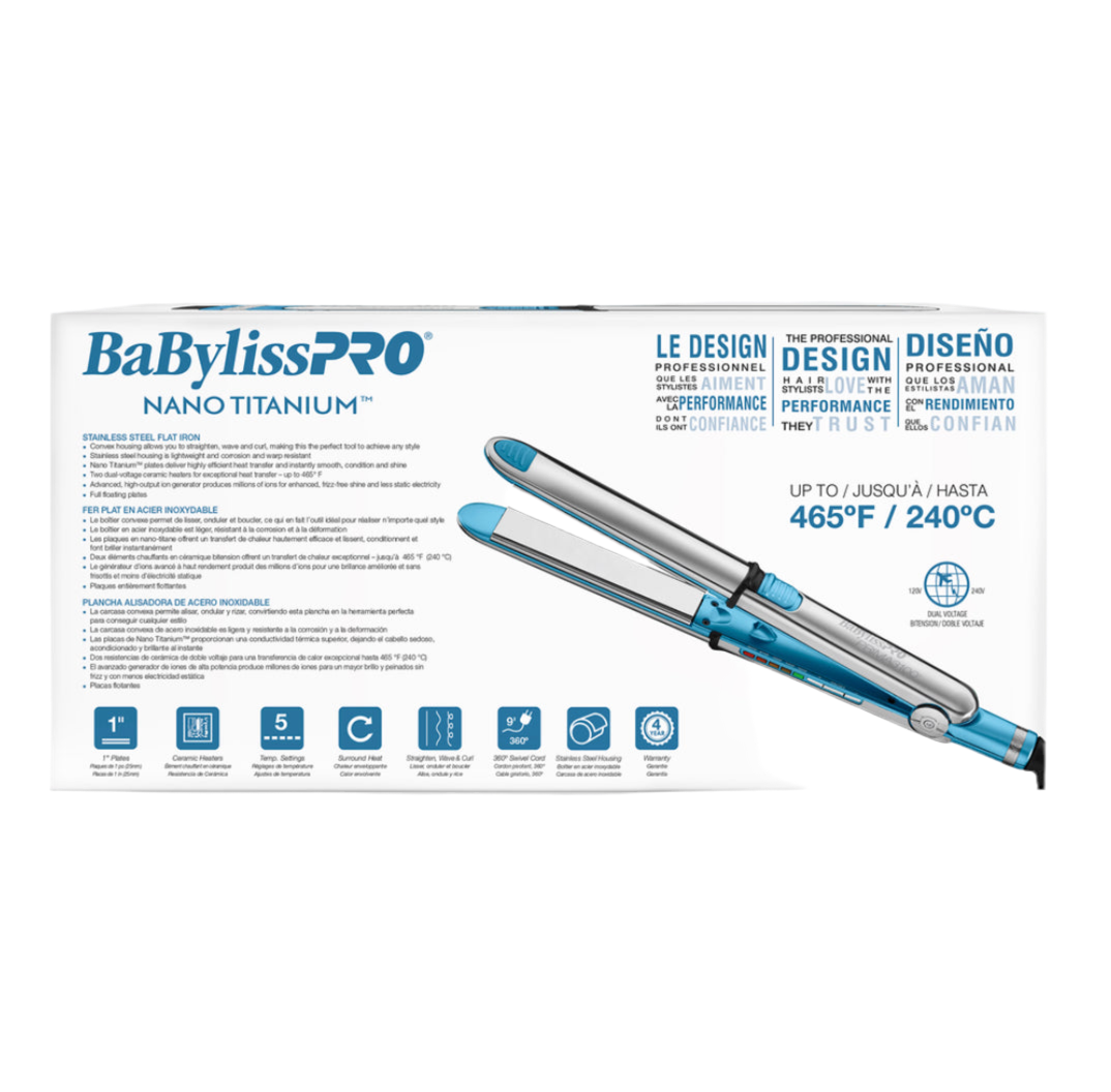 BaBylissPRO Nano Titanium Prima3100 1" Ionic Straightener