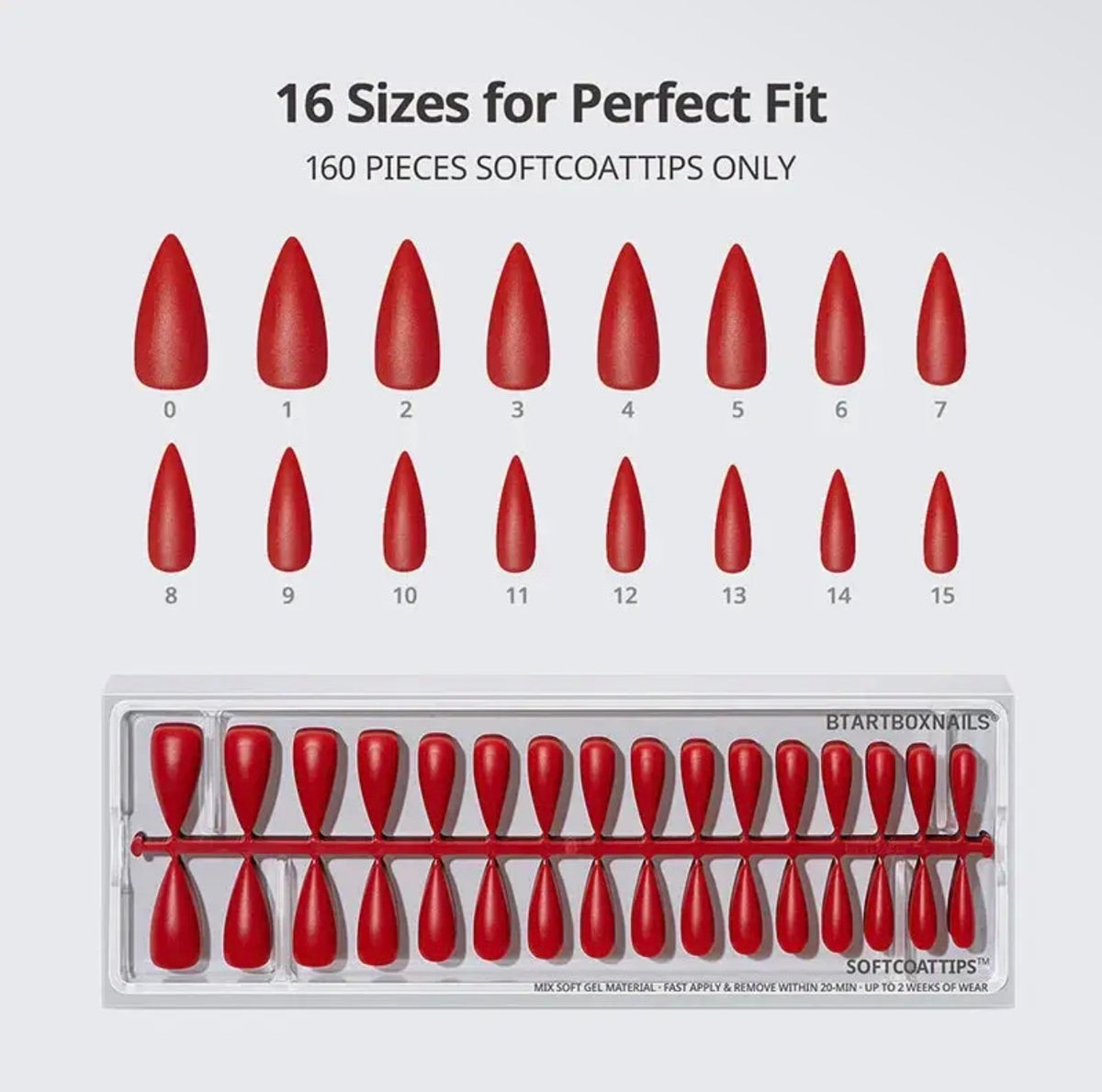 Softcoattips™ Red Collection - Long Stiletto Nails