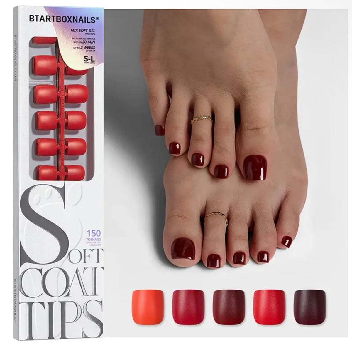 Softcoattips™ Red Collection - Toe Nails