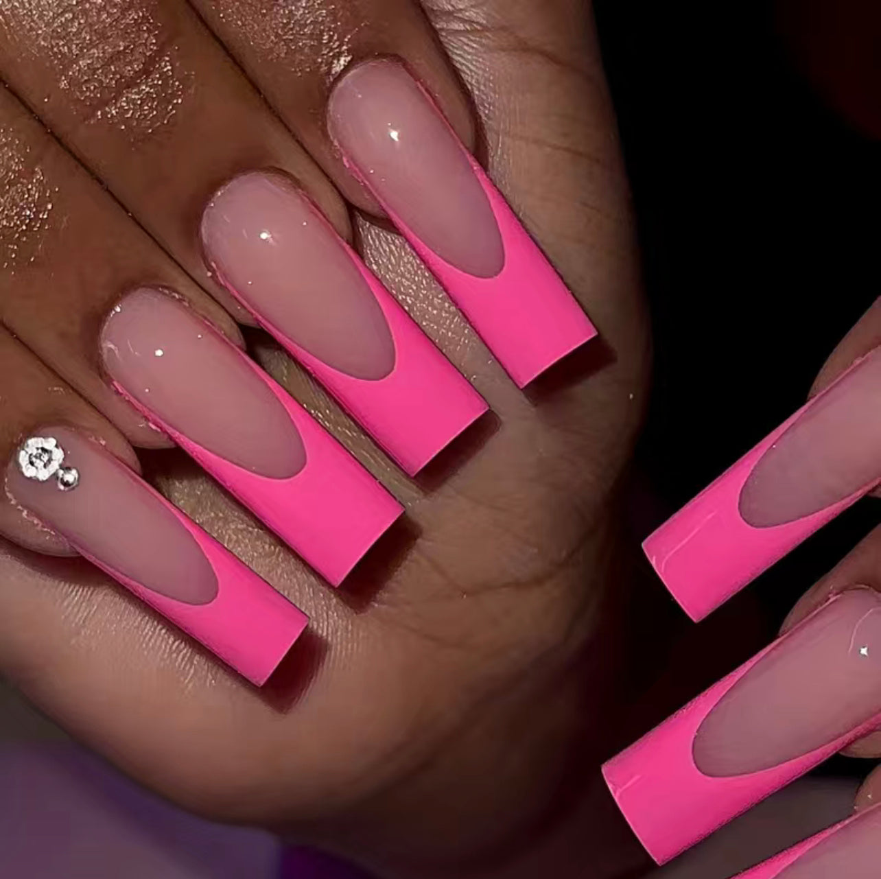 Pink French Tip Press On Nails