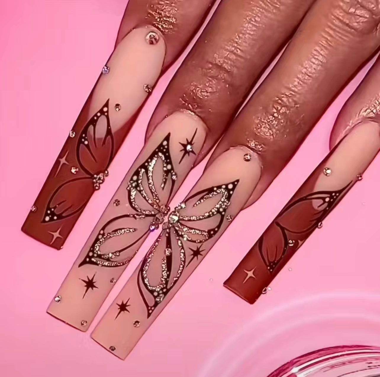 Butterfly Design Press On Nails